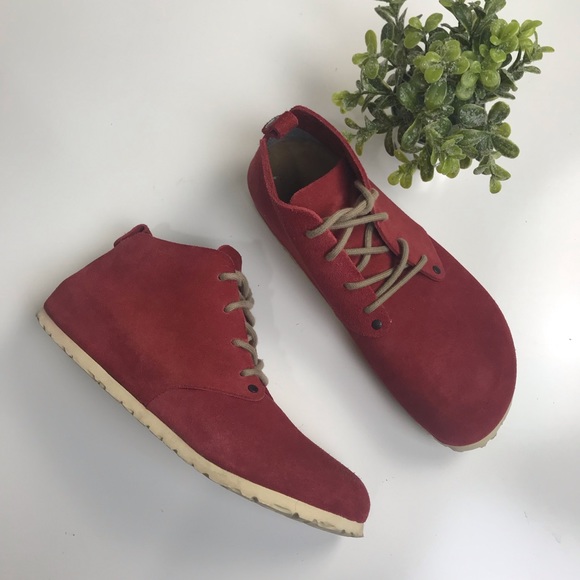 Birkenstock Shoes - Birkenstock Dundee Bootie Red Suede Sz 41 EUC!!